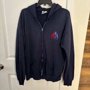Vintage American Airlines Embroidered Lee Midweight Cotton Blend Hoodie